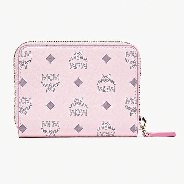 Ví Nữ MCM Mini Zip Around Wallet In Visetos Màu Hồng Phấn - Túi xách - Vua Hàng Hiệu