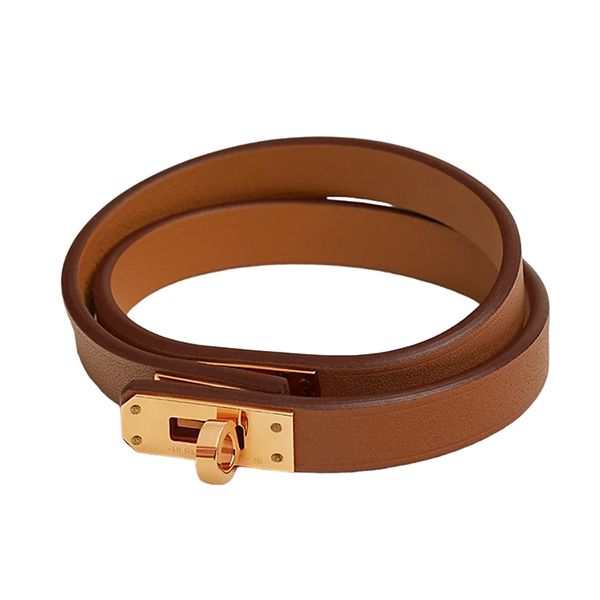 Vòng Đeo Tay Hermès Mini Kelly Double Tour bracelet Gold Màu Nâu Size T2 - Trang sức - Vua Hàng Hiệu