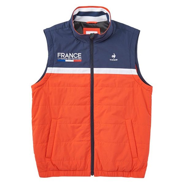 Áo Khoác Nam Le Coq Sportif Golf Jacket QGMUJK05 Màu Cam/Navy - Thời trang - Vua Hàng Hiệu