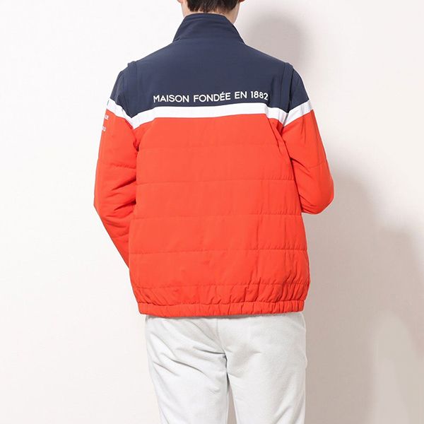 Áo Khoác Nam Le Coq Sportif Golf Jacket QGMUJK05 Màu Cam/Navy - Thời trang - Vua Hàng Hiệu