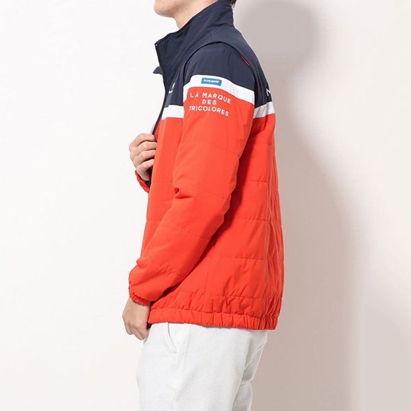 Áo Khoác Nam Le Coq Sportif Golf Jacket QGMUJK05 Màu Cam/Navy - Thời trang - Vua Hàng Hiệu