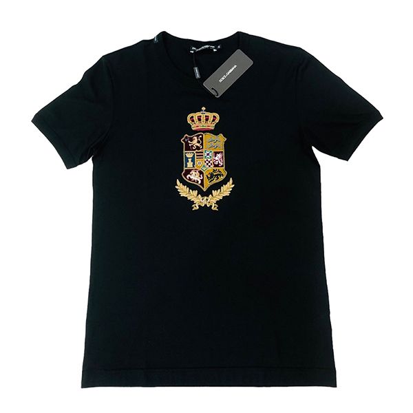 Áo Phông Nam Dolce & Gabbana D&G Thêu Vương Miện T-Shirt G8HI7ZG7LJF Màu Đen Size 44 - Thời trang - Vua Hàng Hiệu