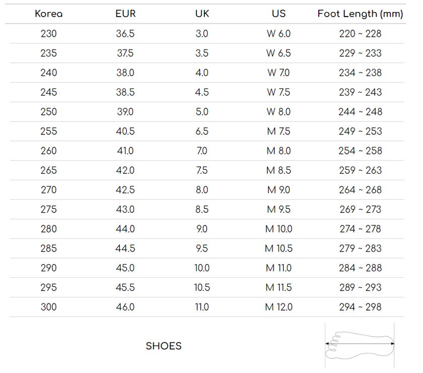 Bảng size giày MLB: Hướng dẫn cách chọn size giày uy tín