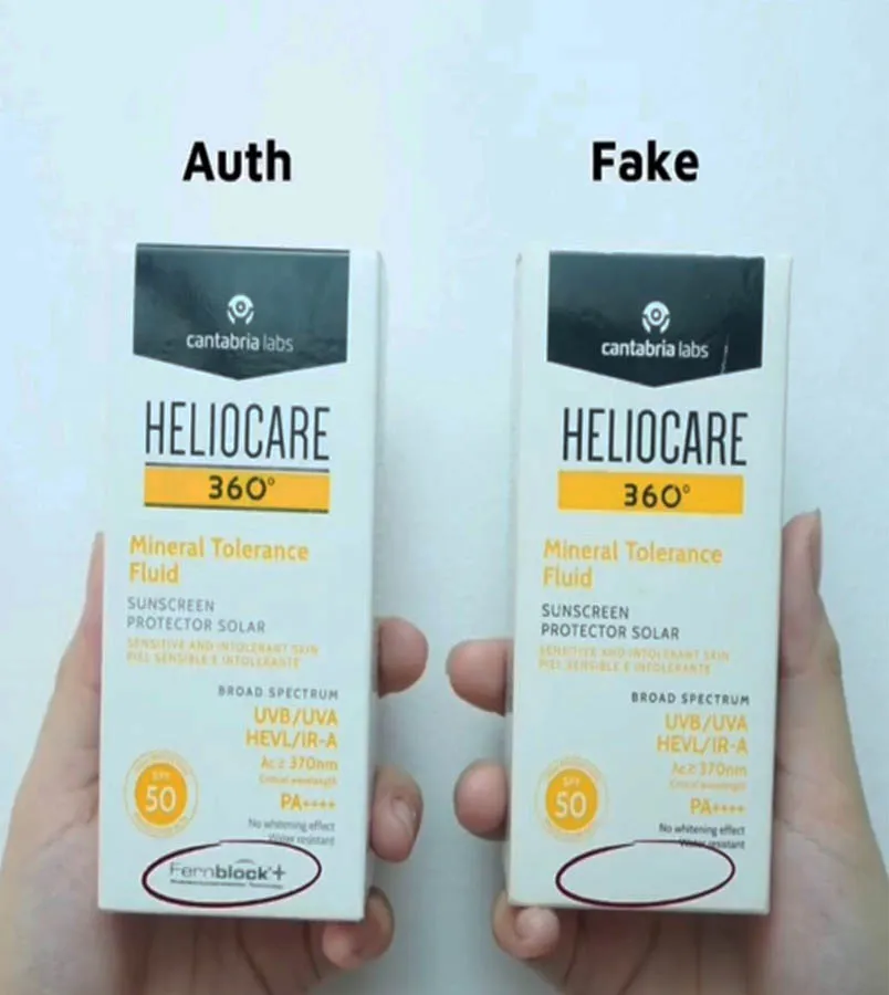 6 cách phân biệt kem chống nắng Heliocare THẬT GIẢ chính xác