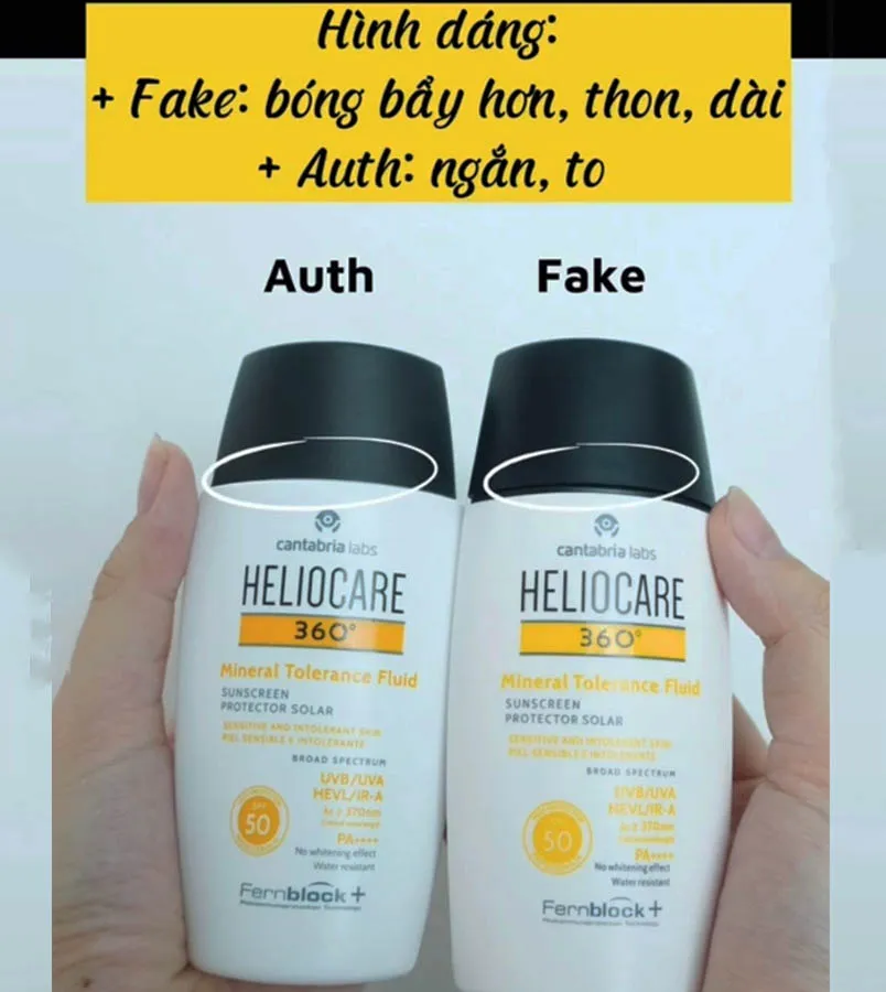 6 cách phân biệt kem chống nắng Heliocare THẬT GIẢ chính xác