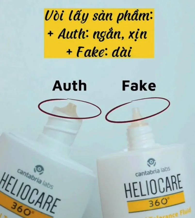 6 cách phân biệt kem chống nắng Heliocare THẬT GIẢ chính xác