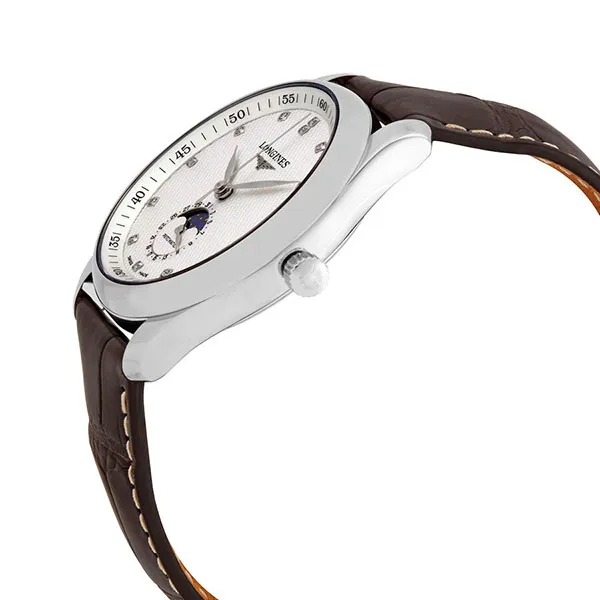 Đồng Hồ Nam Longines Master Automatic Diamond Silver Dial Men's Watch L2.909.4.77.3 Màu Nâu Bạc - Đồng hồ - Vua Hàng Hiệu