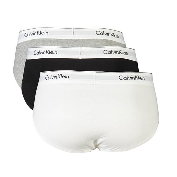 Set 3 Quần Lót Nam Calvin Klein CK Underwear Cotton 000NB2379A_GRIGIO_MP1 Màu Trắng/Xám/Đen Size M - Thời trang - Vua Hàng Hiệu