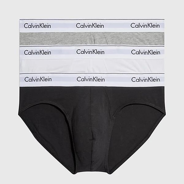Set 3 Quần Lót Nam Calvin Klein CK Underwear Cotton 000NB2379A_GRIGIO_MP1 Màu Trắng/Xám/Đen Size M - Thời trang - Vua Hàng Hiệu