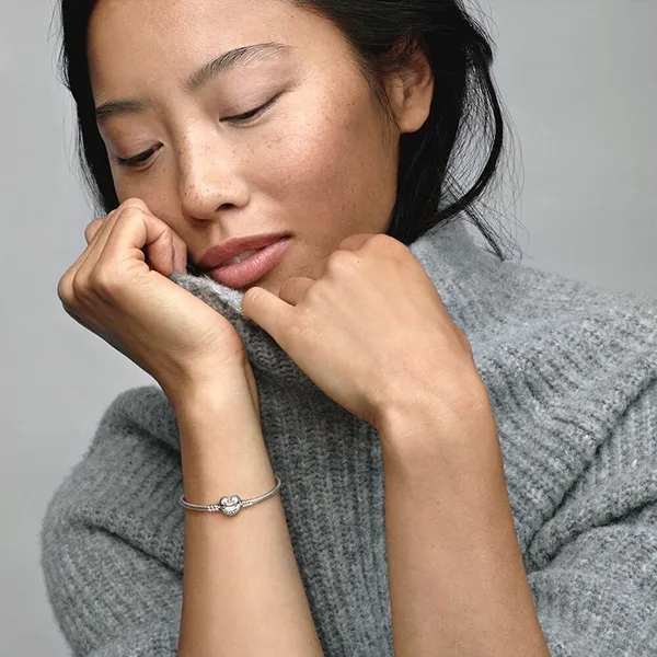 Vòng Đeo Tay Nữ Pandora Moments Heart Clasp Snake Chain Bracelet 590719 Màu Bạc Size 19 - Trang sức - Vua Hàng Hiệu