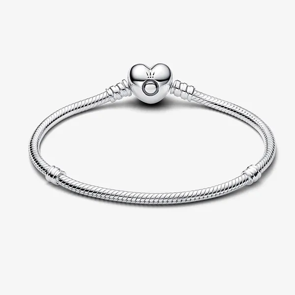 Vòng Đeo Tay Nữ Pandora Moments Heart Clasp Snake Chain Bracelet 590719 Màu Bạc Size 19 - Trang sức - Vua Hàng Hiệu