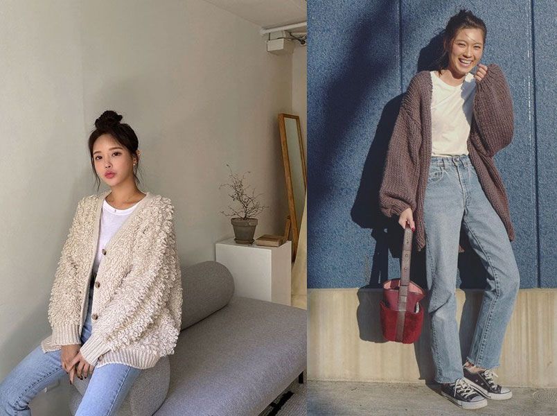 11 cách phối đồ với áo khoác len cardigan mỏng mùa thu vô cùng đẹp