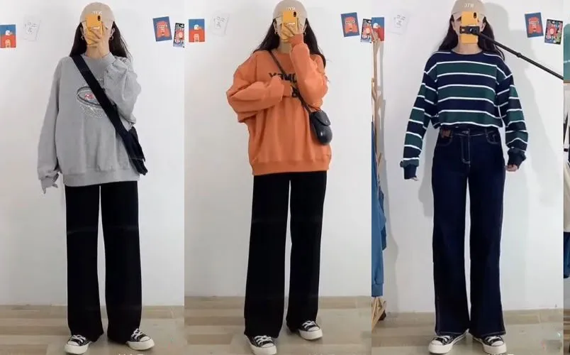 13 cách phối đồ với quần ống rộng đen đẹp, sang chảnh