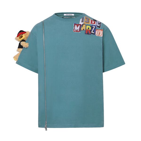 Áo Phông 13 De Marzo Clipping Logo Bear Zipper T-Shirt Bluefin Màu Xanh - Thời trang - Vua Hàng Hiệu