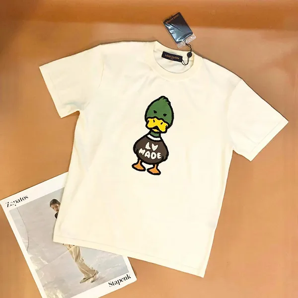 Áo Phông Louis Vuitton LV x Nigo Intarsia Jacquard Duck Short-Sleeve Crewneck T-Shirt Màu Kem Size L N-QL - Thời trang - Vua Hàng Hiệu