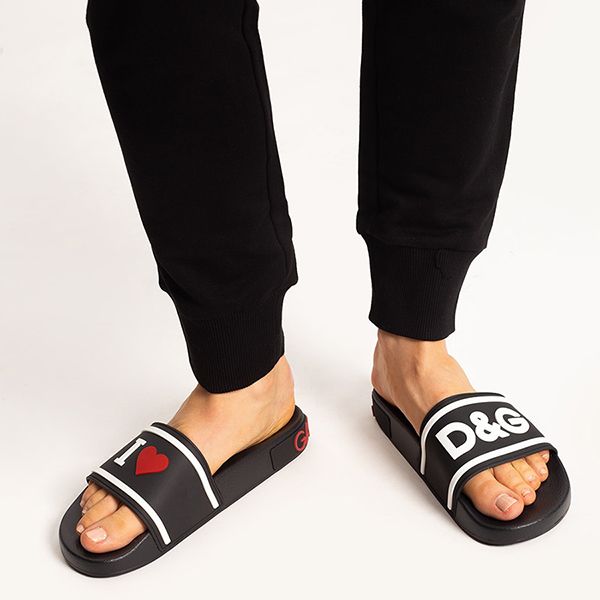 Dép Dolce & Gabbana D&G Slides With Logo CW0142 AO235 8B438 Màu Đen Size 38 - Dép - Vua Hàng Hiệu