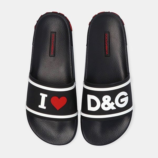 Dép Dolce & Gabbana D&G Slides With Logo CW0142 AO235 8B438 Màu Đen Size 38 - Dép - Vua Hàng Hiệu