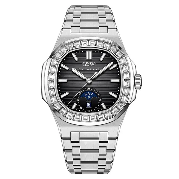 Đồng Hồ Nam I&W Carnival 735G3 Automatic Màu Bạc Đen - Đồng hồ - Vua Hàng Hiệu