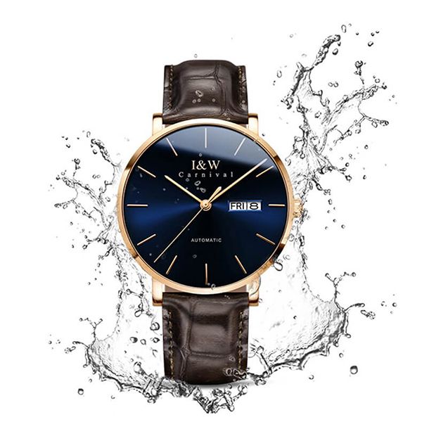 Đồng Hồ Nam I&W Carnival 8828G3 Automatic Màu Nâu Xanh - Đồng hồ - Vua Hàng Hiệu