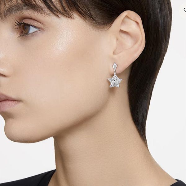 Khuyên Tai Nữ Swarovski Stella Drop Earrings Kite Cut, Star, White, Rhodium Plated 5652002 Màu Trắng Bạc - Trang sức - Vua Hàng Hiệu