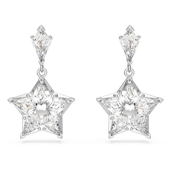 Khuyên Tai Nữ Swarovski Stella Drop Earrings Kite Cut, Star, White, Rhodium Plated 5652002 Màu Trắng Bạc - Trang sức - Vua Hàng Hiệu