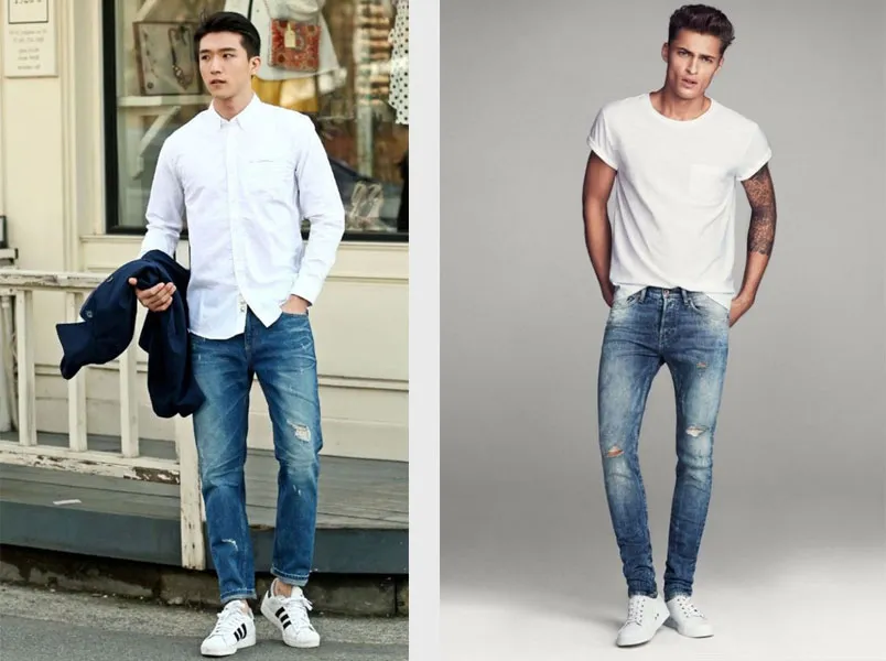 Mặc quần jean mang giày gì cho nam đẹp, rất ấn tượng?