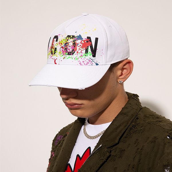 Mũ Dsquared2 Icon Splash Baseball Cap DSQ2 BCM0605 Màu Trắng - Mũ nón - Vua Hàng Hiệu