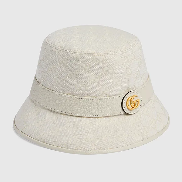 Mũ Gucci Canvas Bucket Hat Ivory 748476 4HG62 9078 Màu Trắng Kem Size XS - Mũ nón - Vua Hàng Hiệu
