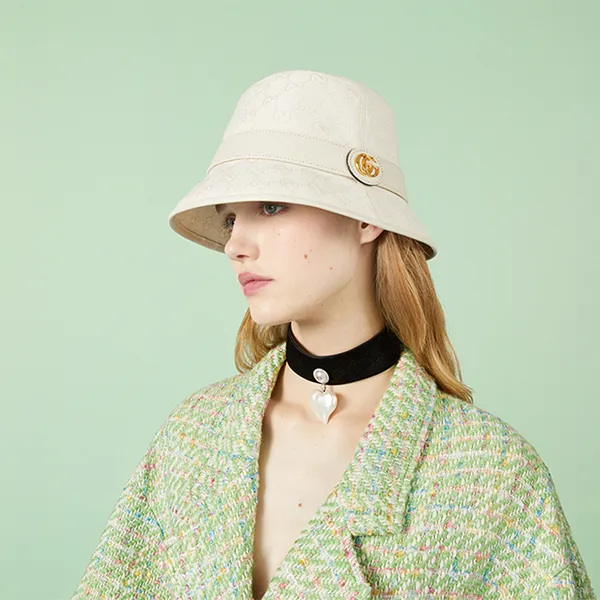 Mũ Gucci Canvas Bucket Hat Ivory 748476 4HG62 9078 Màu Trắng Kem Size XS - Mũ nón - Vua Hàng Hiệu