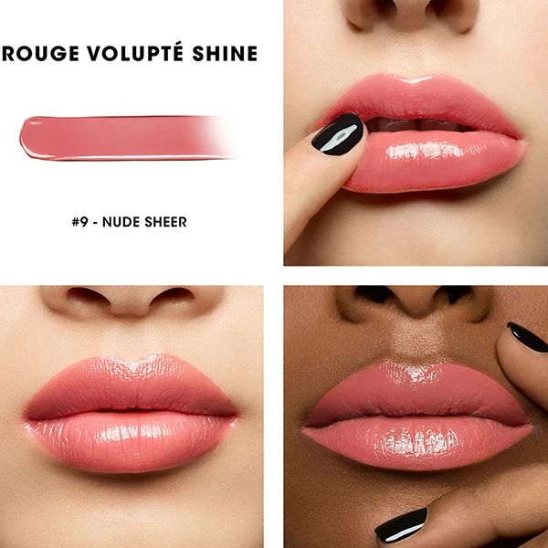 Son Yves Saint Laurent YSL Nude Sheer 9 Rouge Volupte Shine Oil-in-Stick Màu Nude - Son Môi - Vua Hàng Hiệu