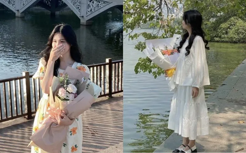 Tổng hợp kiểu tạo dáng chụp ảnh với bó hoa đẹp cực dễ