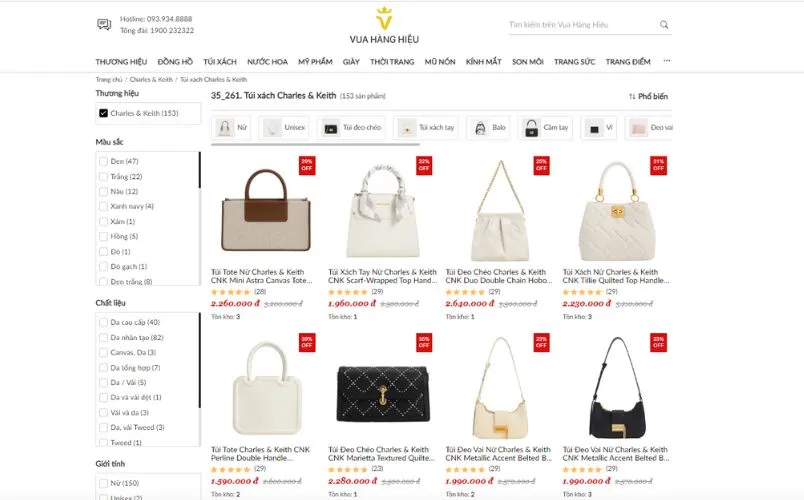 5 mẫu túi Charles & Keith bánh quy chính hãng bán chạy