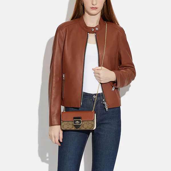 Túi Đeo Chéo Nữ Coach Morgan Crossbody In Signature Leather CF475 Màu Nâu - Túi xách - Vua Hàng Hiệu