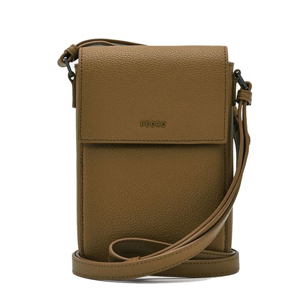 Túi Đựng Điện Thoại Pedro Embossed Leather Phone Pouch 66500011 Màu Nâu - Túi xách - Vua Hàng Hiệu