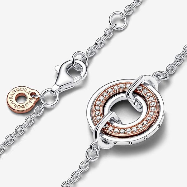 Vòng Đeo Tay Nữ Pandora Signature Two Two-Tone Logo & Pavé Chain Bracelet 582741C01 Màu Bạc - Trang sức - Vua Hàng Hiệu
