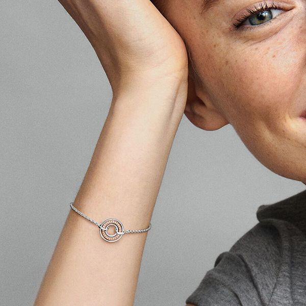 Vòng Đeo Tay Nữ Pandora Signature Two Two-Tone Logo & Pavé Chain Bracelet 582741C01 Màu Bạc - Trang sức - Vua Hàng Hiệu