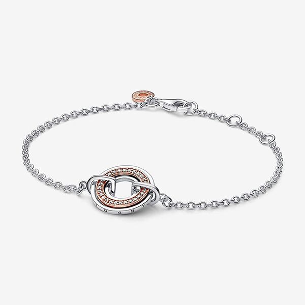 Vòng Đeo Tay Nữ Pandora Signature Two Two-Tone Logo & Pavé Chain Bracelet 582741C01 Màu Bạc - Trang sức - Vua Hàng Hiệu