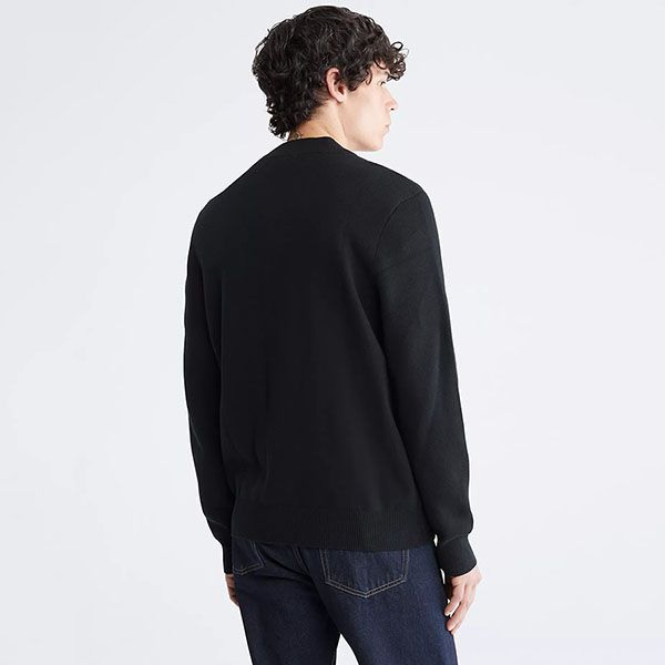 Áo Khoác Len Nam Calvin Klein CK SP40588414 - BLK Smooth Cotton Sweater Bomber Jacket Màu Đen Size M - Thời trang - Vua Hàng Hiệu