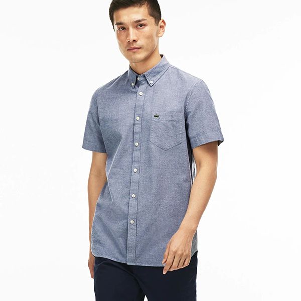 Áo Sơ Mi Cộc Tay Nam Lacoste Men's Regular Fit Oxford Cotton Shirt CH9595 51 Màu Xanh Xám Size 40 - Thời trang - Vua Hàng Hiệu
