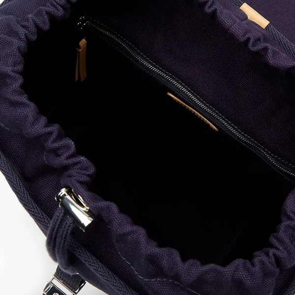 Balo Nam Lacoste Men's Leather Finishes Cotton Flap Backpack NH3129US Màu Xanh Navy - Túi xách - Vua Hàng Hiệu