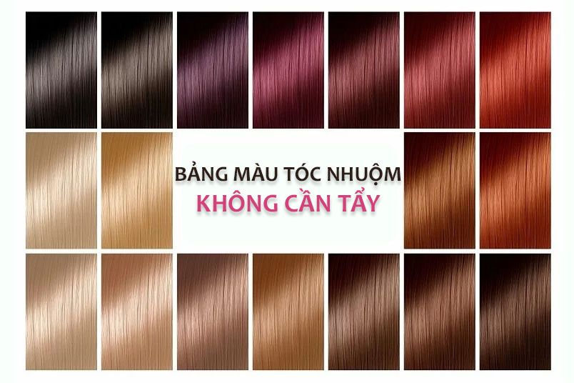 Bảng màu tóc nhuộm không cần tẩy thịnh hành cho nam nữ