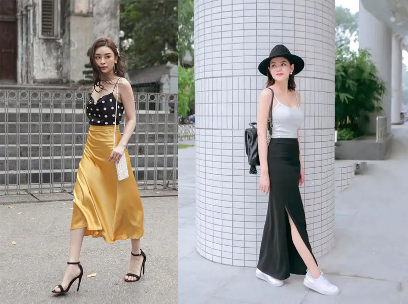 Chân váy lụa - 11 cách phối đồ siêu tôn dáng nàng nên thử