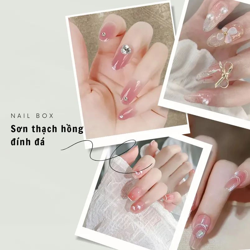 50+ mẫu nail sơn thạch đính đá cực mê nàng nên thử