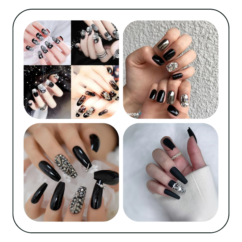 50+ mẫu nail đen trắng từ cute đến cá tính cho nàng