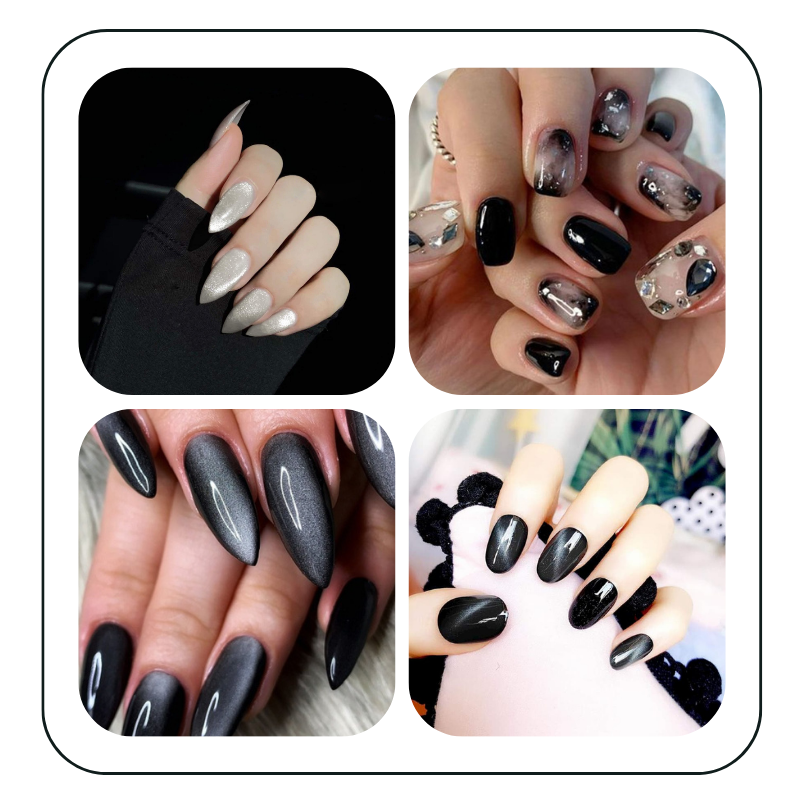 50+ mẫu nail đen trắng từ cute đến cá tính cho nàng