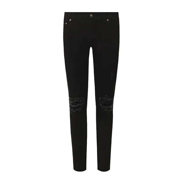 Quần Jean Nam Dolce & Gabbana D&G Rách 2 Đùi Skinny GY07LDG8CE9S9001 Màu Đen Size 50 - Thời trang - Vua Hàng Hiệu