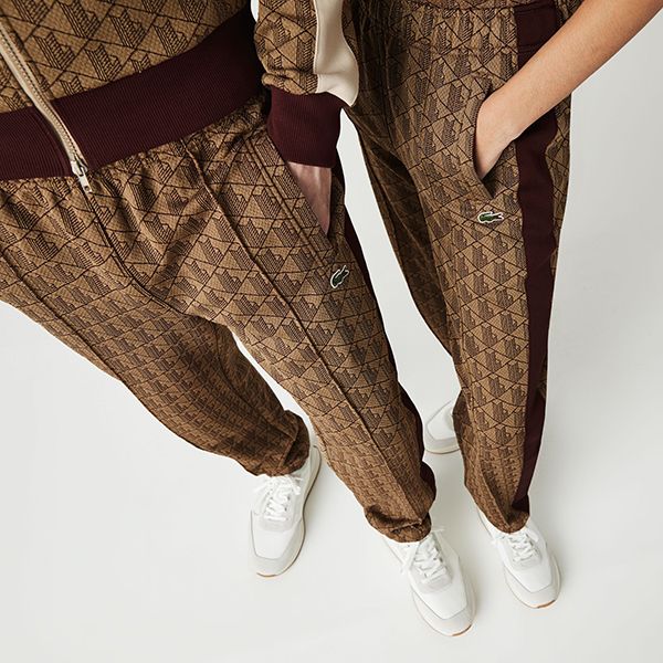 Quần Nỉ Unisex Lacoste LIVE Monogram Jacquard Sweatpants XH2751-MKJ Màu Nâu Size M - Thời trang - Vua Hàng Hiệu
