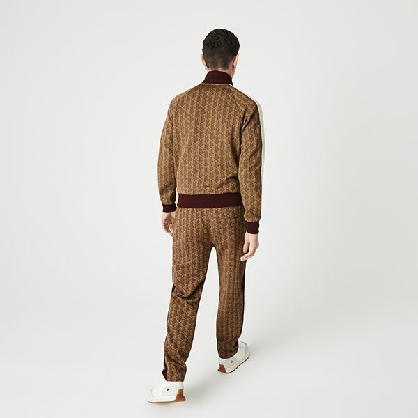 Quần Nỉ Unisex Lacoste LIVE Monogram Jacquard Sweatpants XH2751-MKJ Màu Nâu Size M - Thời trang - Vua Hàng Hiệu