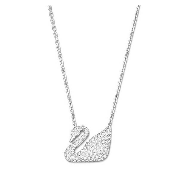 Set Dây Chuyền + Vòng Đeo Tay + Khuyên Tai Swarovski Swan Pendant, White, Rhodium Plated 5007735, 5011990, 5161256 Thiên Nga Màu Trắng Bạc ( Kèm Dây Buộc Tóc) - Trang sức - Vua Hàng Hiệu