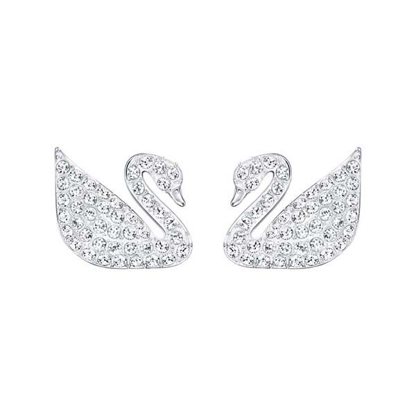Set Dây Chuyền + Vòng Đeo Tay + Khuyên Tai Swarovski Swan Pendant, White, Rhodium Plated 5007735, 5011990, 5161256 Thiên Nga Màu Trắng Bạc ( Kèm Dây Buộc Tóc) - Trang sức - Vua Hàng Hiệu